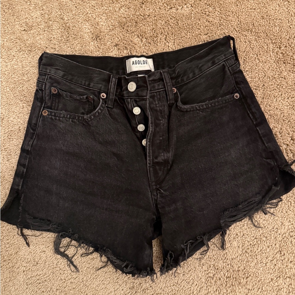 Agolde Parker long black shorts